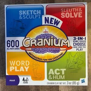 Cranium Adult Board Game 600 All New Cards 3-in-1 Foldout Board 4+ Players